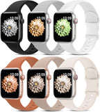6 Pack Sport Silicone Bands Compatible with Apple Watch Band for Women Men