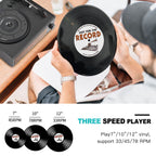 Seasonlife® Record Player for Vinyl Turntable with Speakers,Pale Purple