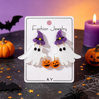 Hocus Pocus Earrings for Women Spooky Witch Halloween Pumpkin Earrings Halloween Accessories Witch Jewelry