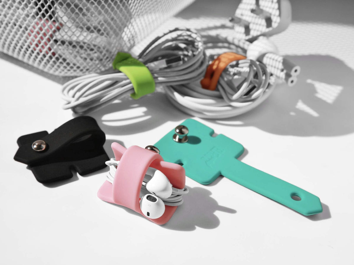 Headphone Case Cord Organizer Earbuds Holder Earphones Case Wrap Winder Headset Keeper Cord Manager Cable Organizer Black