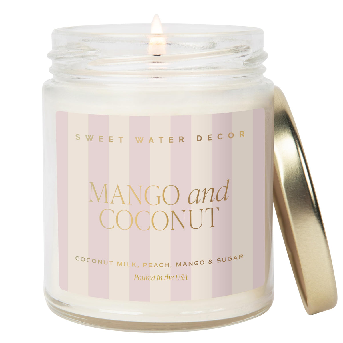 Sweet Water Decor Cashmere & Vanilla Soy Wax Candle, 9oz Clear Glass Jar