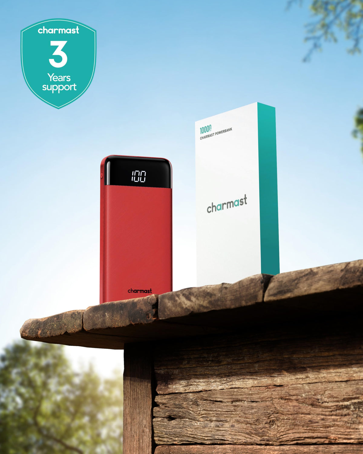 charmast Portable Charger Power Bank with Reinforced Built-in 4 Cables