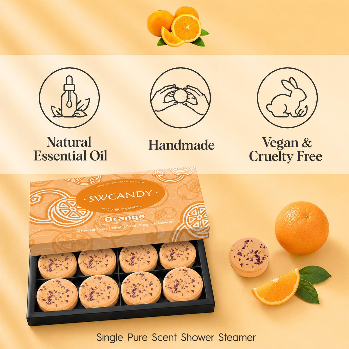 SWCANDY Sandalwood Shower Steamers 8 Pack, Home Spa Self Care