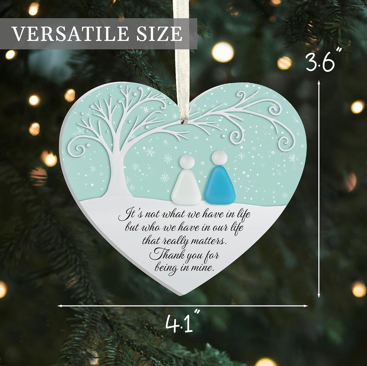 Real Sea Glass Friendship Ornament, for Women Birthday