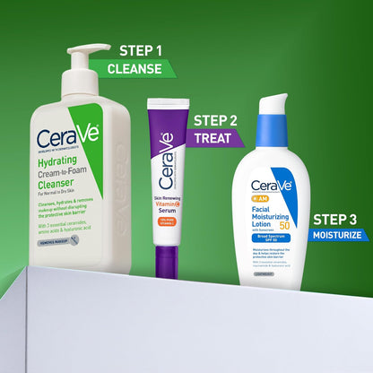 CeraVe Hydrating Cream To Foam Cleanser, Gentle Face Cleanser, 19oz