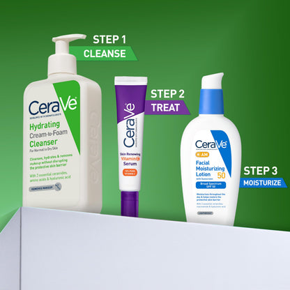 CeraVe Hydrating Cream To Foam Cleanser, Gentle Face Cleanser, 19oz