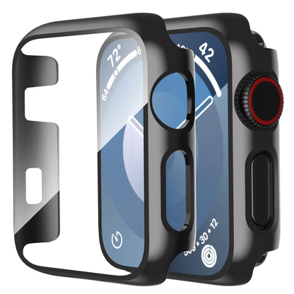 Smiling 2 Pack Case Compatible with Apple Watch Series 9 (2023)/Series 8 /Series 7 45mm with Tempered Glass Screen Protector, Hard PC Case Overall Protective Cover- Starlight