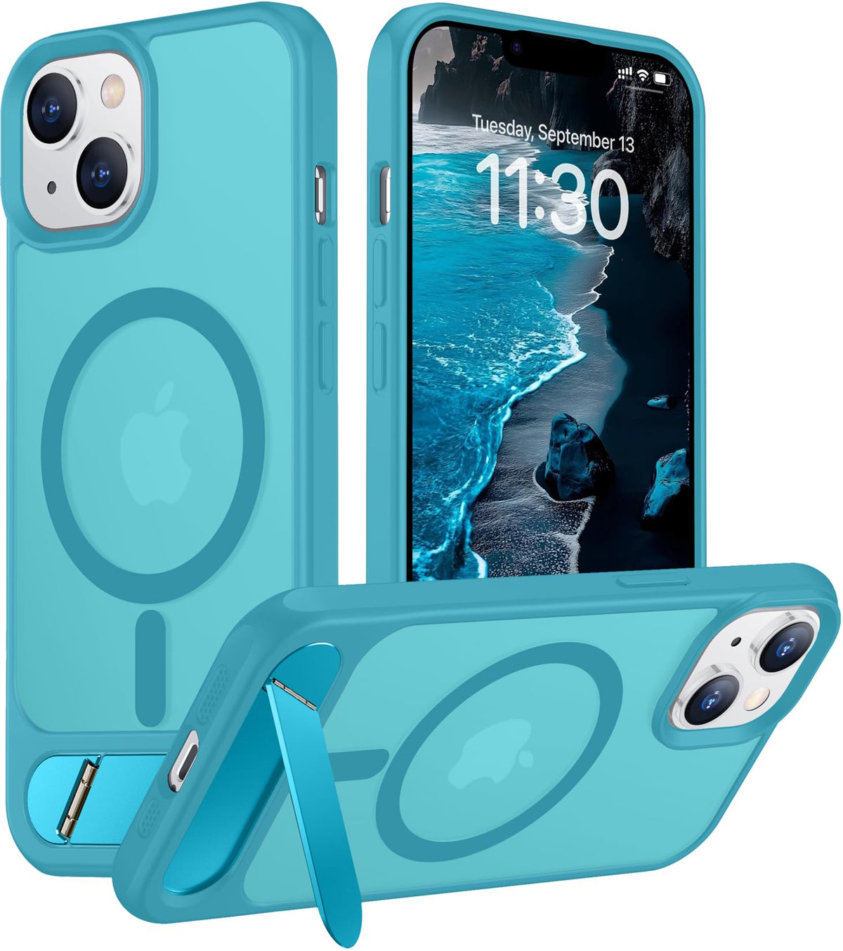 Temdan Magnetic Compatible with iPhone 16 Pro Max Case, [Built-in Invisible Kickstand][Compatible with MagSafe] [Military Grade Shockproof] Slim Translucent Matte Phone Case for iPhone 16 Pro Max 6.9"