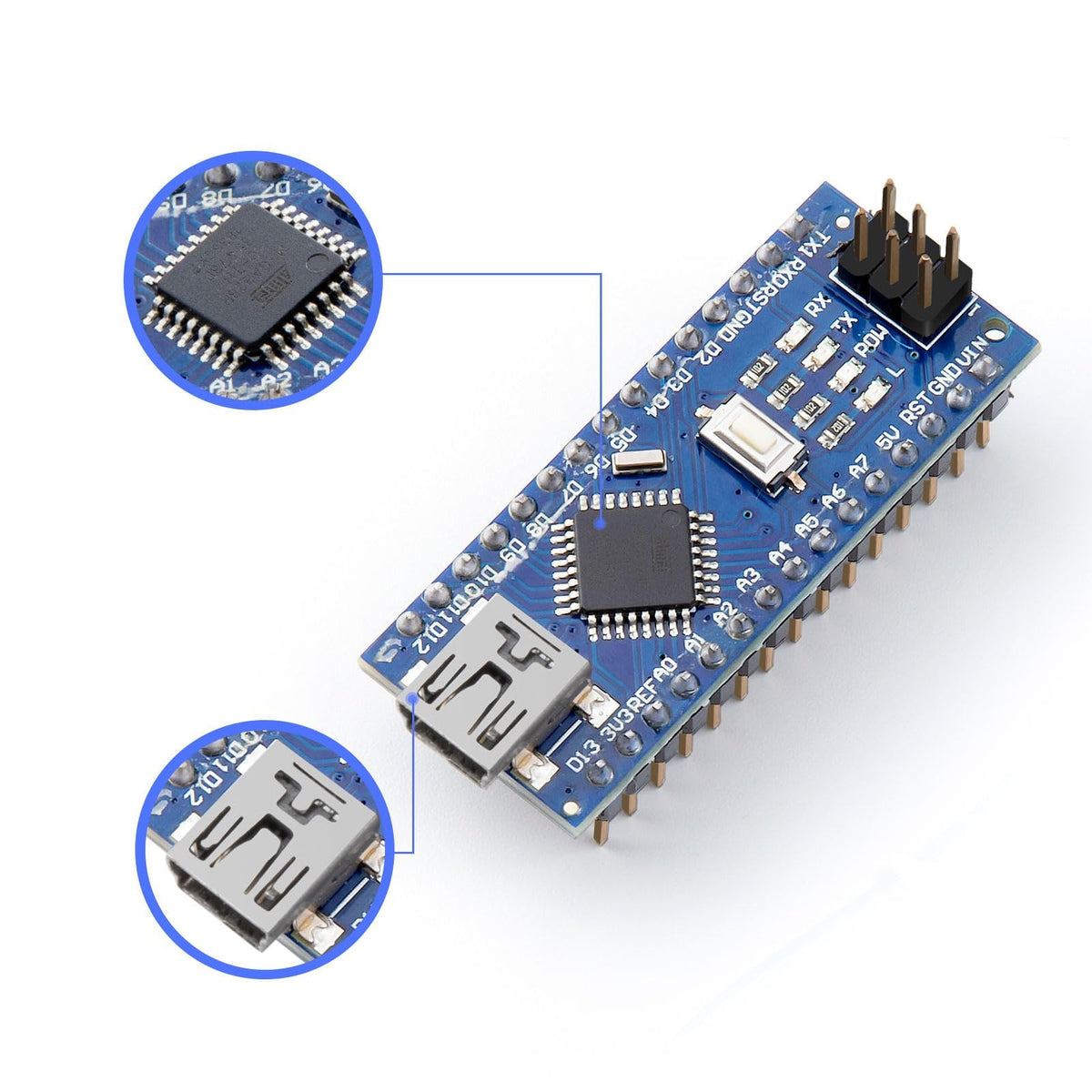 ELEGOO Presoldered Nano Board USB-C with Cable Compatible with Arduino 3PC