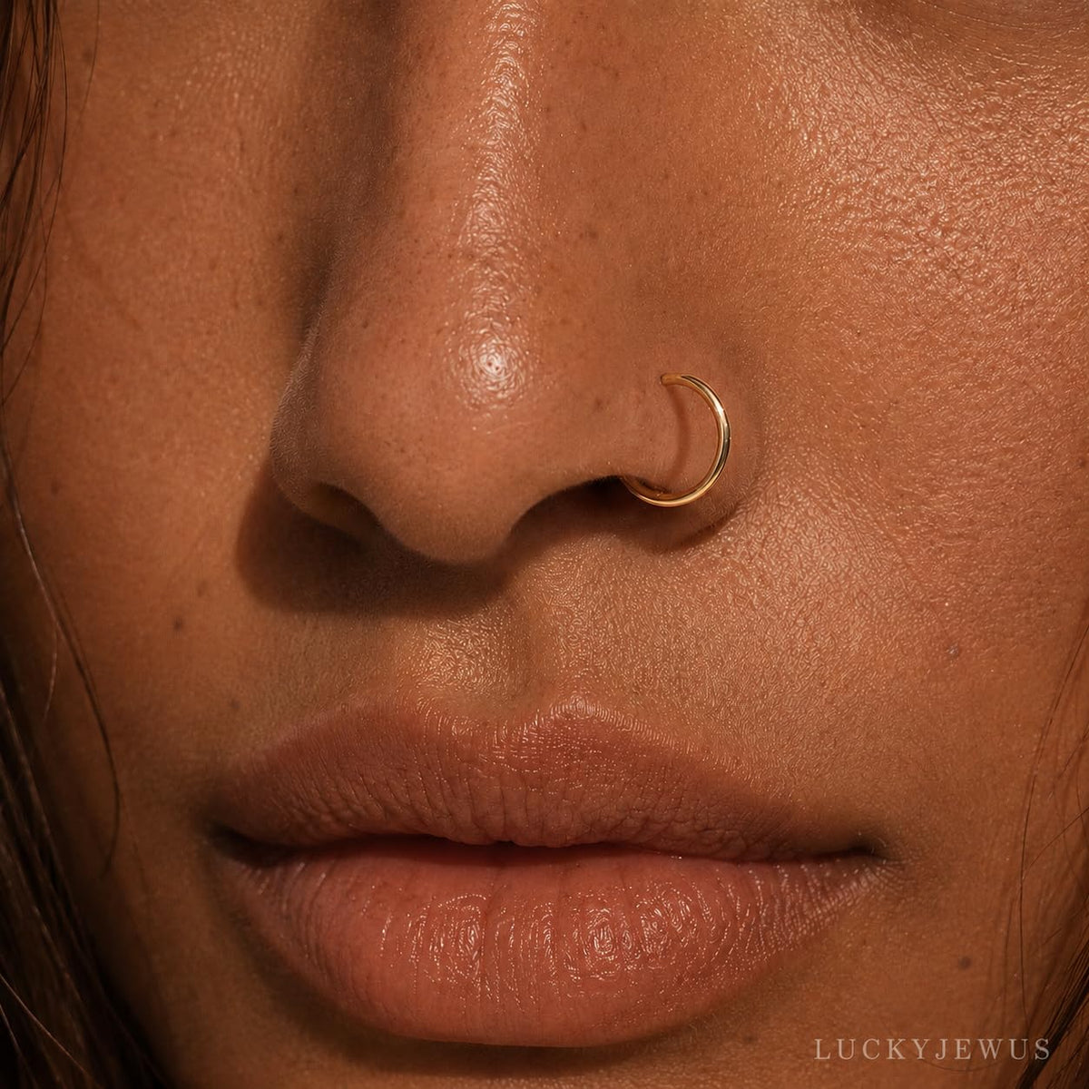 Small Thin Gold Nose Ring Hoop for Women, 20G/22G/24G, 5mm/6mm/7mm/8mm