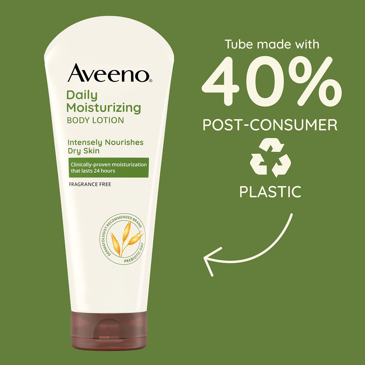 Aveeno Daily Moisturizing Body Lotion, Fragrance-Free, 18 fl. oz