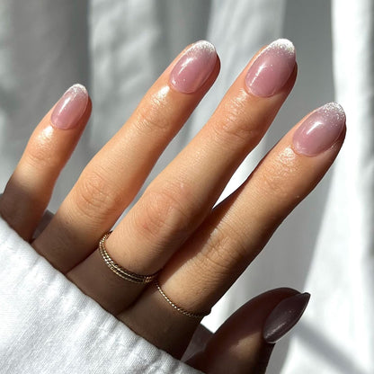 Glamnetic Press On Nails, Short Almond Glossy, Fake Nails 24pc Nail Kit