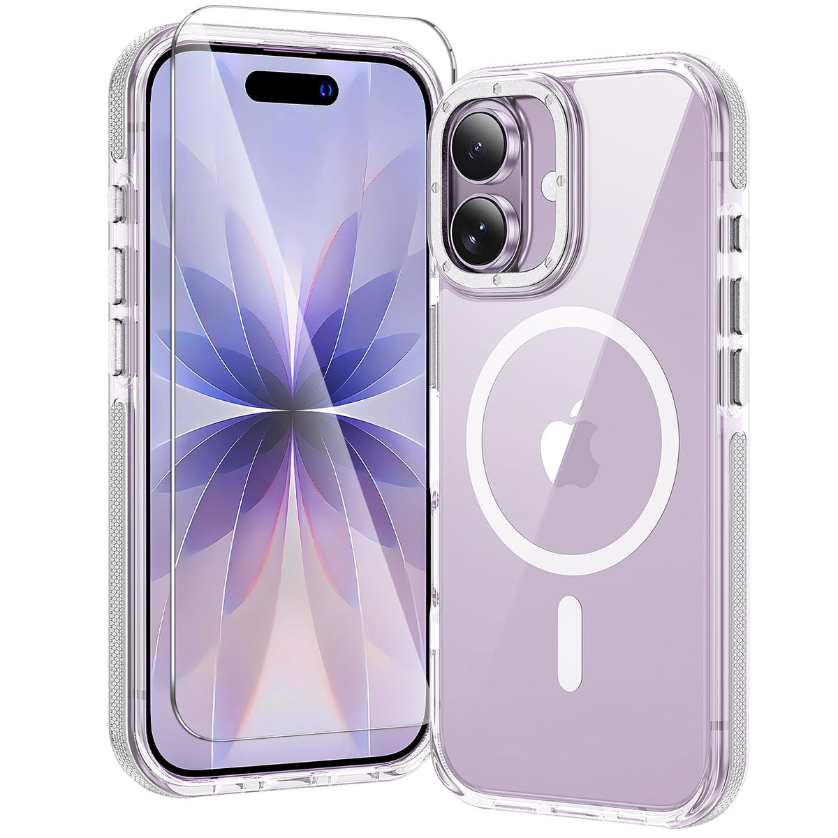 toushion 3 in 1 for iPhone 15 Plus Case Transparent