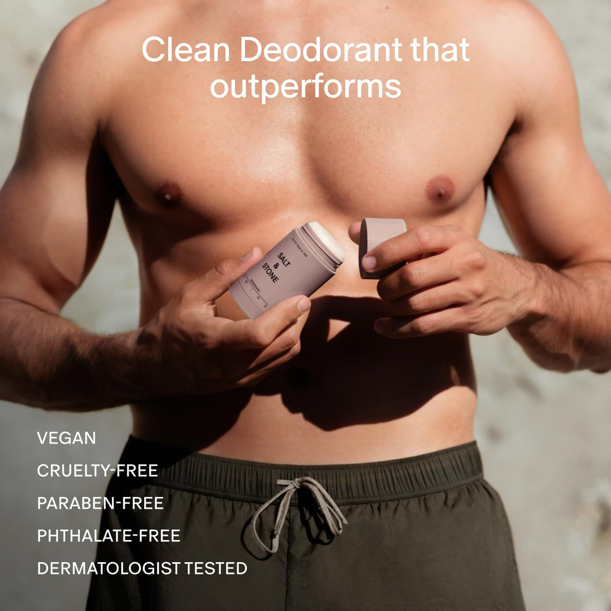 Salt & Stone Aluminum-Free Deodorant, Women & Men Santal & Vetiver 2.6 oz