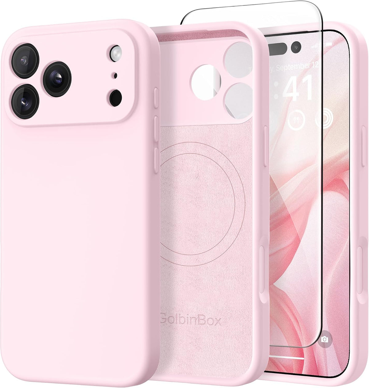 GolbinBox Magnetic for iPhone 13/14 Case, Silicone Cover, Blackcurrant