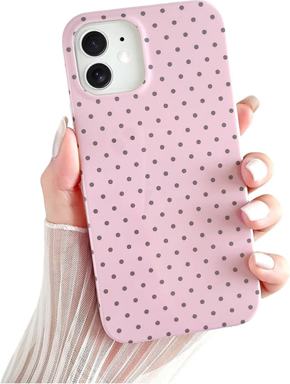 Yeddabox for iPhone 15 Case Cute Polka Dot Phone Case Soft TPU Slim Shockproof Phone Cover for Women Girls, Blue