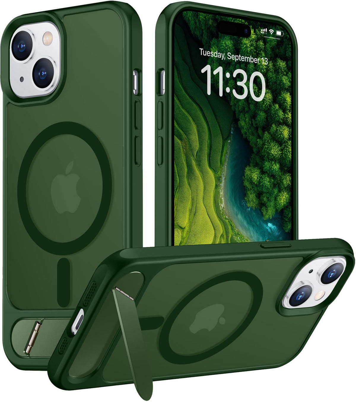 Temdan Magnetic Compatible with iPhone 16 Pro Max Case, [Built-in Invisible Kickstand][Compatible with MagSafe] [Military Grade Shockproof] Slim Translucent Matte Phone Case for iPhone 16 Pro Max 6.9"