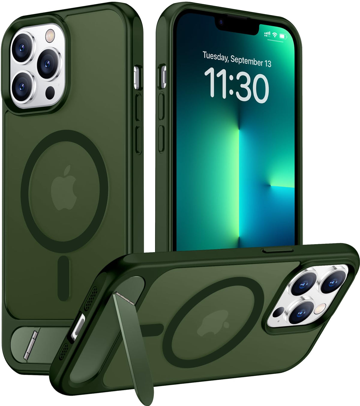 Temdan Magnetic Compatible with iPhone 16 Pro Max Case, [Built-in Invisible Kickstand][Compatible with MagSafe] [Military Grade Shockproof] Slim Translucent Matte Phone Case for iPhone 16 Pro Max 6.9"
