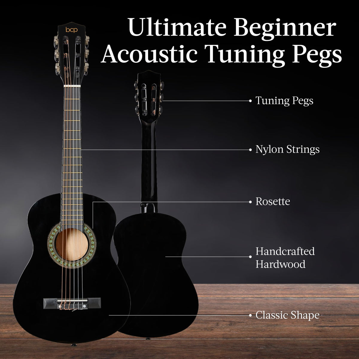 Best Choice Products 30in Kids Acoustic Guitar, All-in-One Beginner Starter Kit w/Strap, Case, Extra Strings, Rosette Inlay - Pink