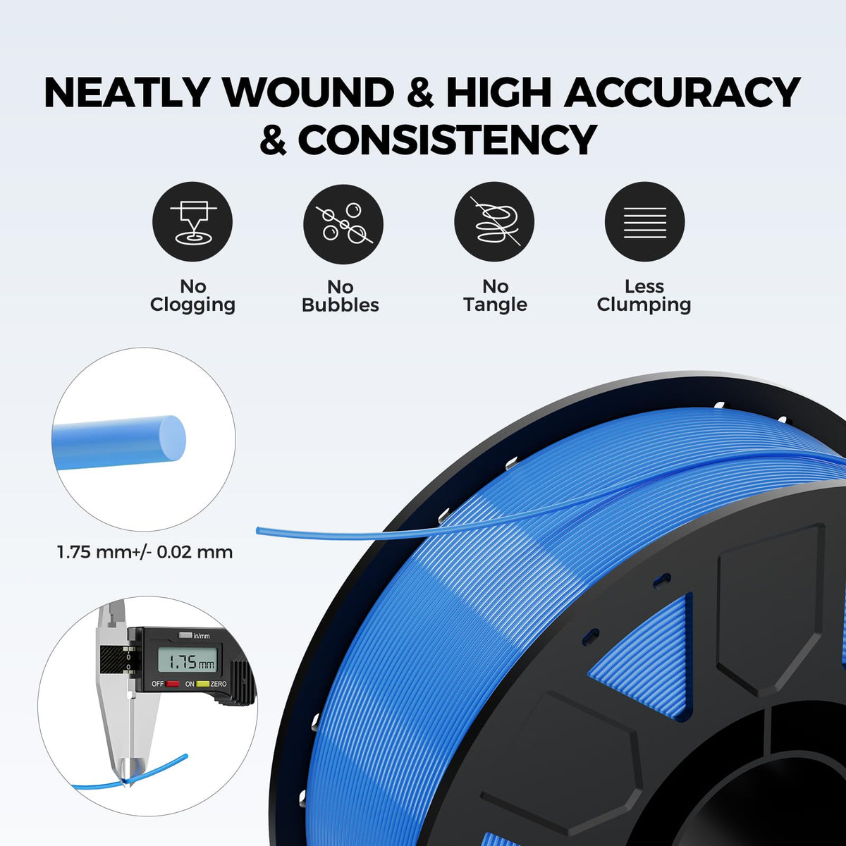 Creality PETG Filament 1.75mm 4KG, Black+White+Blue+Red, Total 4-Pack