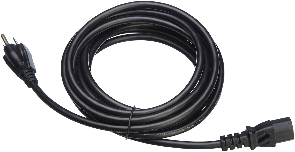 Amazon Basics Replacement Power Cord for Computer, Monitor, TV, Printer, PC, 3 Prong, 18 AWG, 125 Volts, 10 Feet, Black