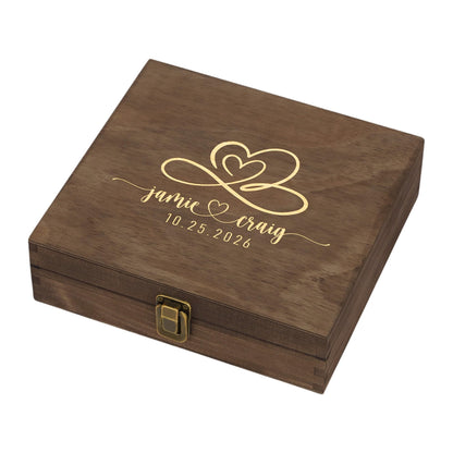 Personalized Wooden Keepsake Box, Custom Engraved Memory Box with Lid
