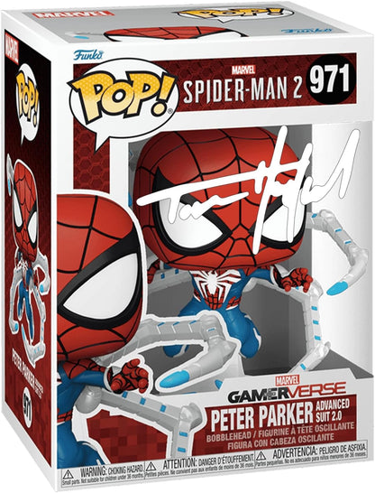 Tom Holland Peter Parker #971 Advanced Suit 2.0 Spider-Man Facsimile Signed Reprint Laser Autographed Funko POP! Marvel Figurine with Protector Case