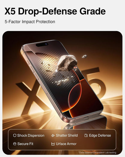 SMARTDEVIL 2 Pack Tempered Glass for iPhone 15 Pro Screen Protector