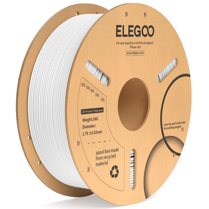 ELEGOO PLA Plus 3D Printer Filament 1.75mm White 2KG, Tougher & Stronger