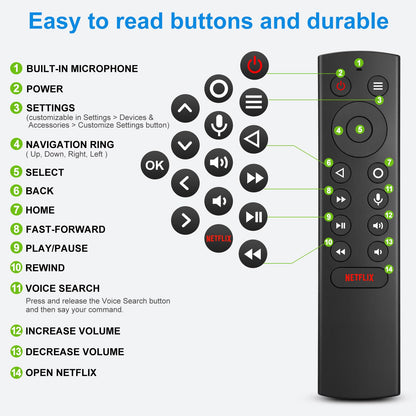 Replacement Remote Control for Hisense Smart Google TV，for Hisense UHD 4K ULED Google TVs