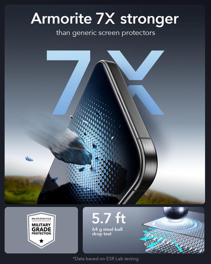 ESR 3 Pack for iPhone 17 Pro Max Screen Protector, Armorite