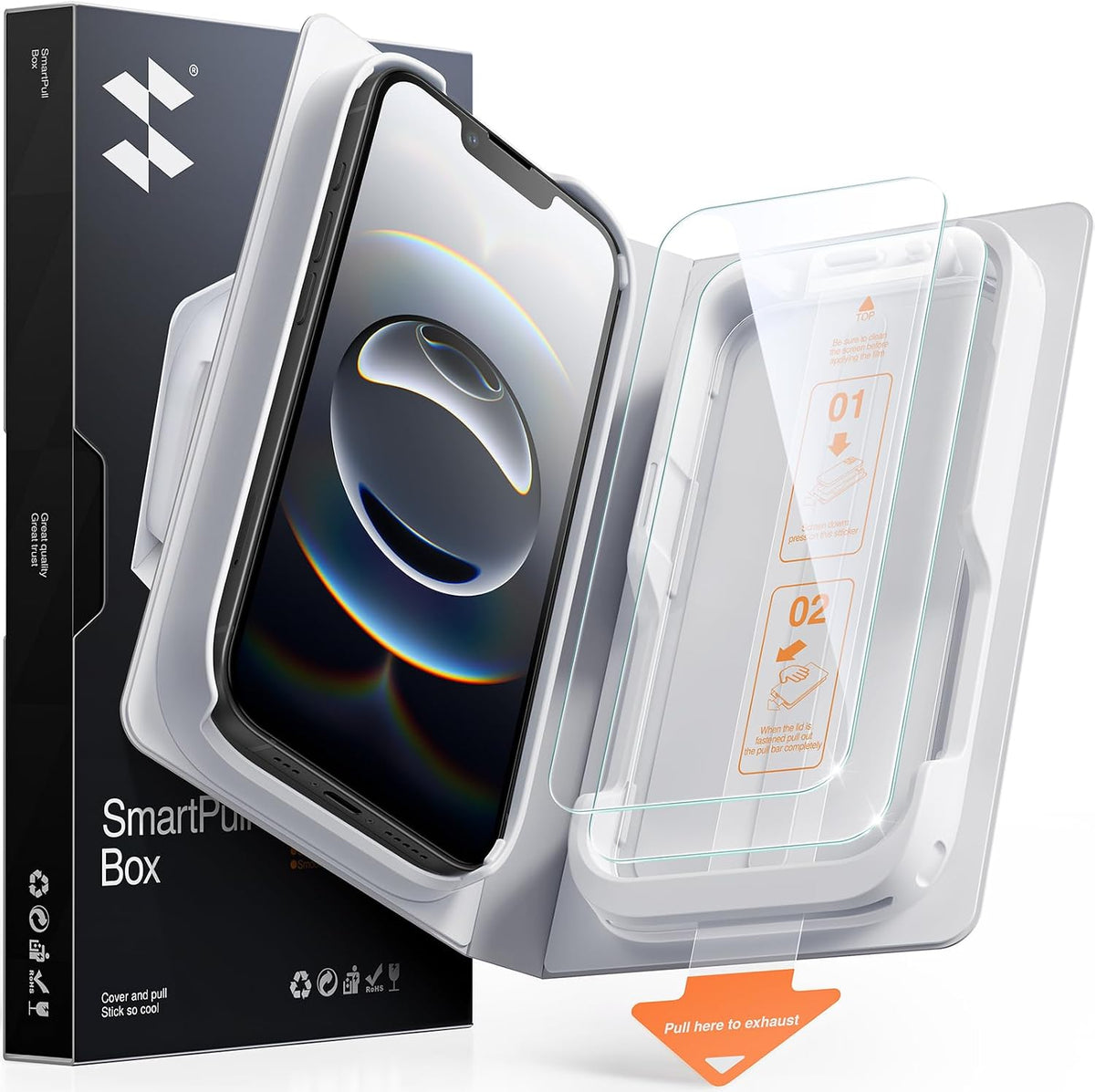 SMARTDEVIL 2 Pack Tempered Glass for iPhone 15 Pro Screen Protector