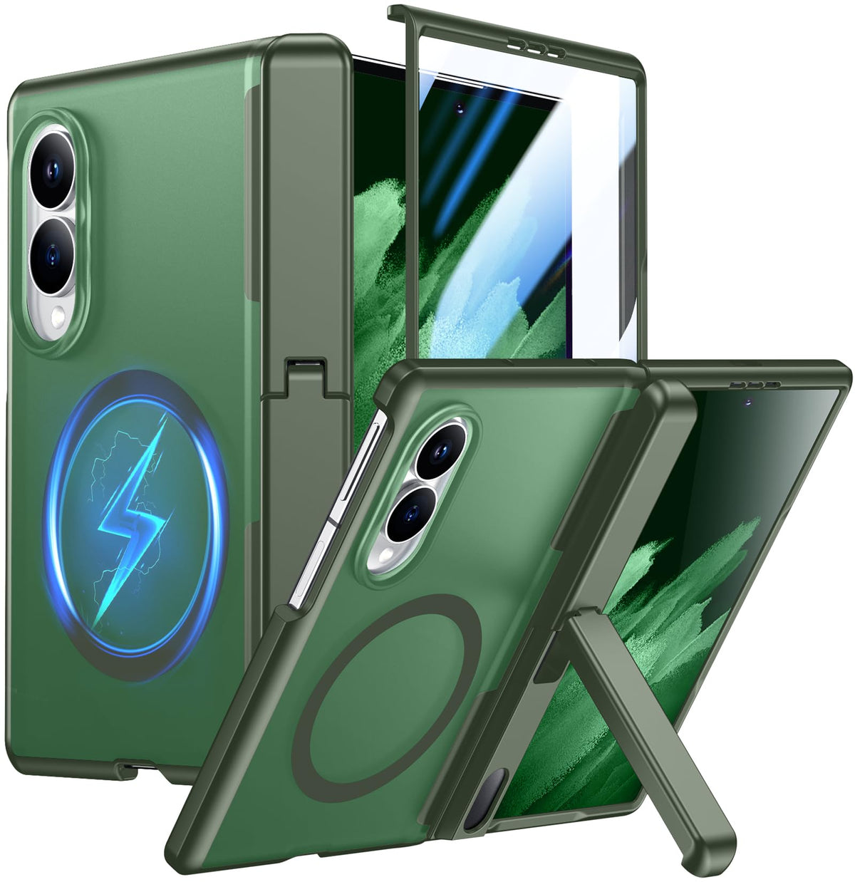 Temdan Magnetic Compatible with iPhone 16 Pro Max Case, [Built-in Invisible Kickstand][Compatible with MagSafe] [Military Grade Shockproof] Slim Translucent Matte Phone Case for iPhone 16 Pro Max 6.9"