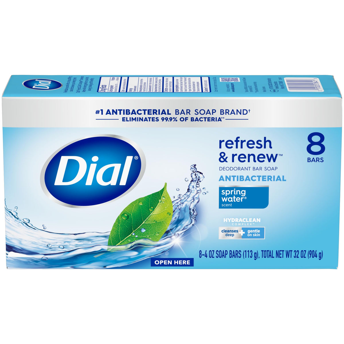Dial Antibacterial Bar Soap, Calm & Soothe Lavender & Jasmine Deodorant Bar, 4oz (8 Bars) (Pack of 4)