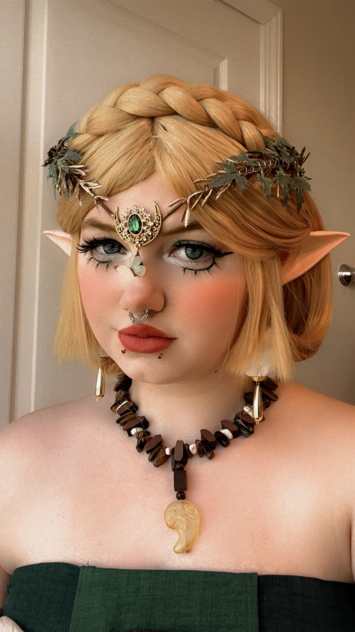 MOSTORY Renaissance Fairy Flower Crown, Woodland Elf Crown Headpiece