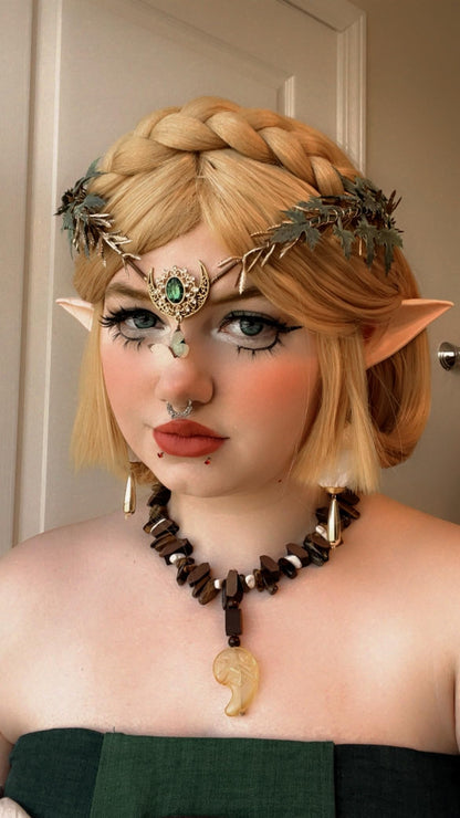 MOSTORY Renaissance Fairy Flower Crown, Woodland Elf Crown Headpiece