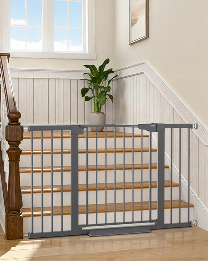 Cumbor 29.7-51.5 in Extra Wide Baby Gate for Stairs, Dog Gate Indoor Black