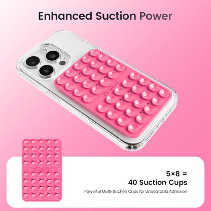 Klearlook Silicone Double Sided Suction Cup Phone Case Mount, Transparent