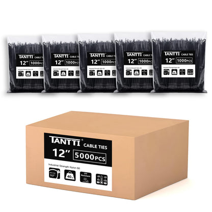 Zip Ties 4 inch (200 Pack), Small Zip Ties with 18 lb Tensile Strength, Black, by Tantti Supply