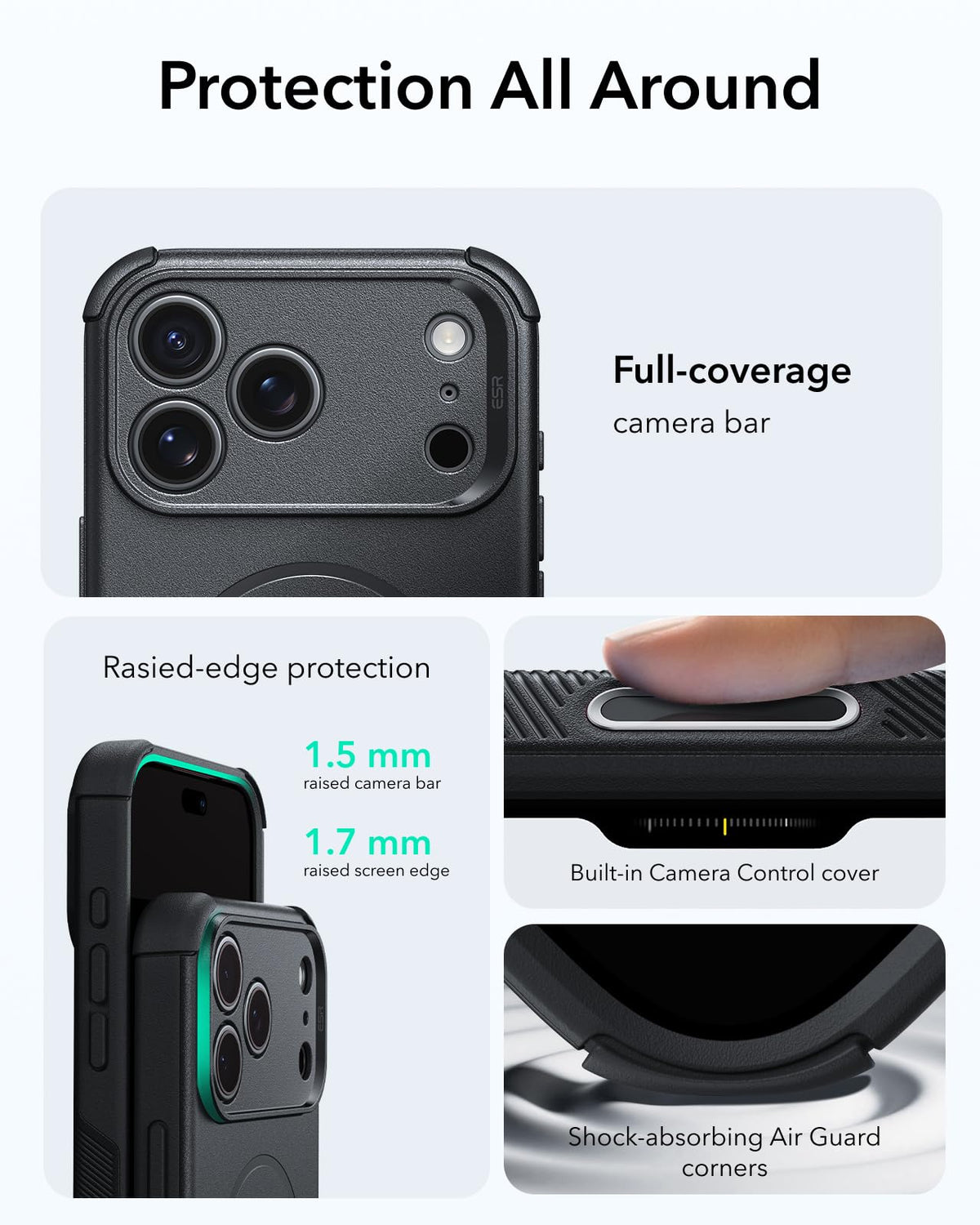 ESR Cyber Tough for iPhone 18 Pro Max/17 Pro Max Case, Black