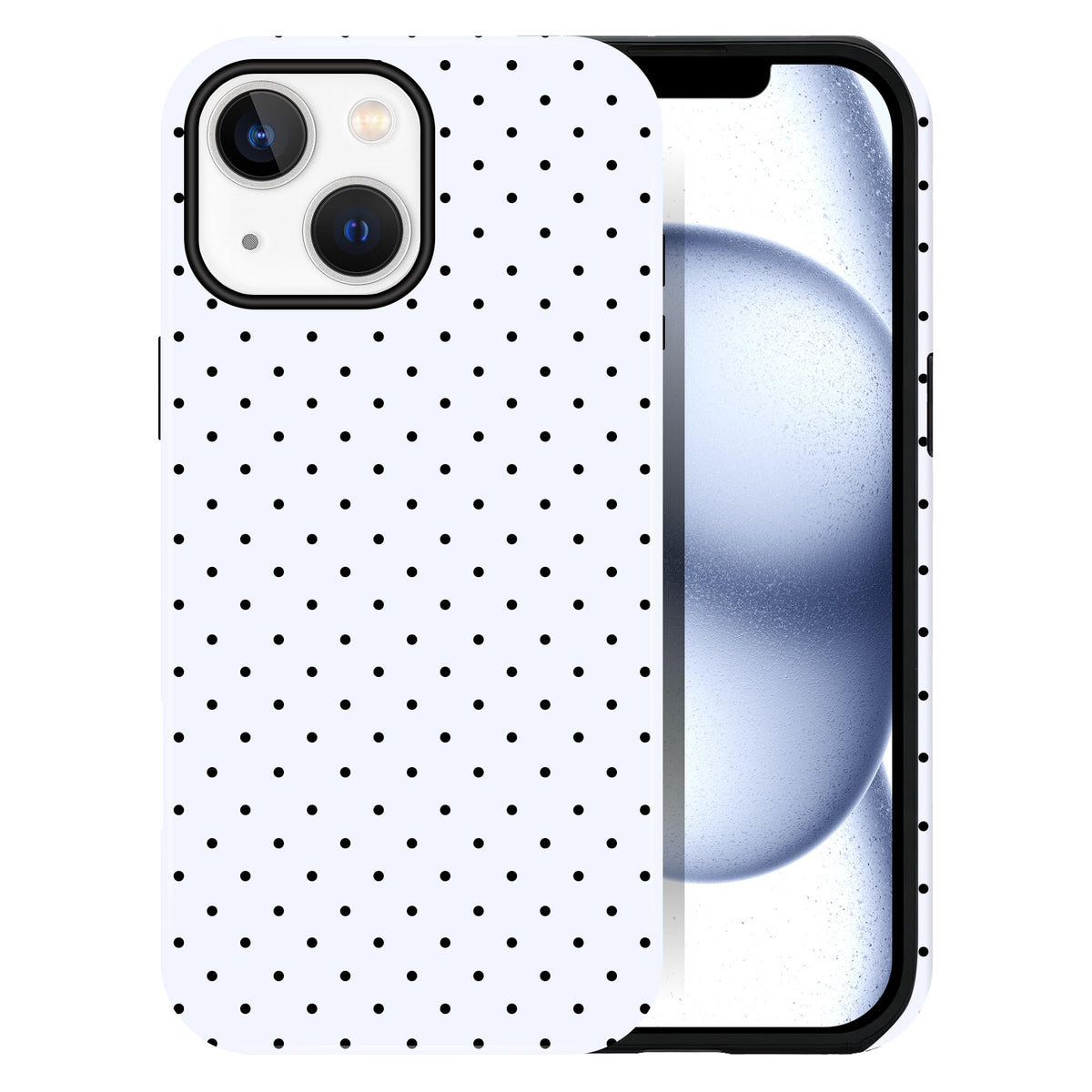 Polka Dot Pattern Phone Case for iPhone 17 6.3", White