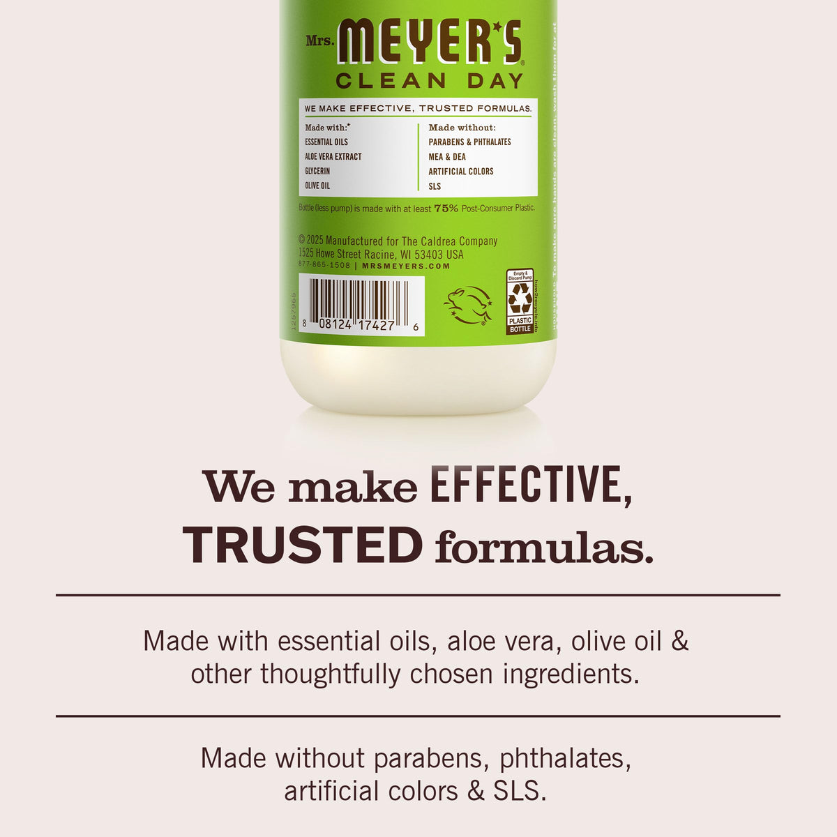 MRS. MEYER'S CLEAN DAY Hand Soap Refill, Lemon Verbena Scent, 33 Fl Oz Bottle