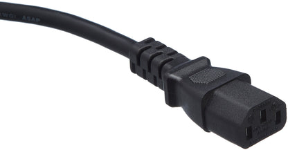 Amazon Basics Replacement Power Cord for Computer, Monitor, TV, Printer, PC, 3 Prong, 18 AWG, 125 Volts, 10 Feet, Black