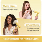Dreame Pocket Cake Dual Voltage Hair Dryer with Diffuser, Travel Blow Dryer