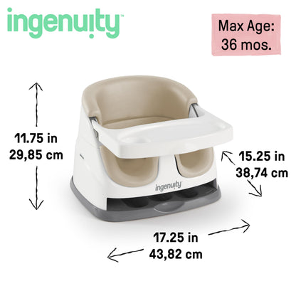 Ingenuity Baby Base 2-in-1 Booster Seat with Tray, Feeding & Floor Seat