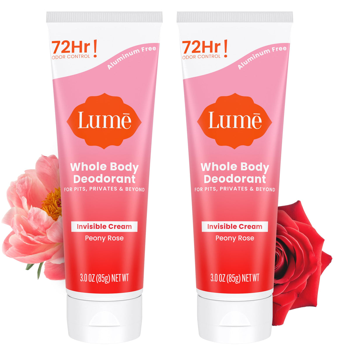 Lume Whole Body Deodorant - Cream Tube - 3 oz, 2 pk (Soft Powder)