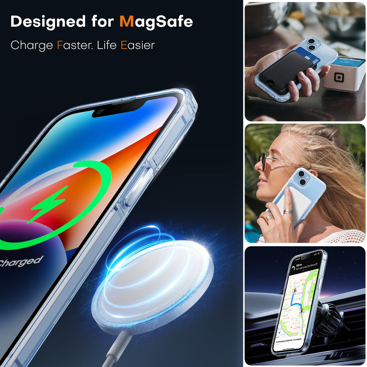 TAURI for iPhone 16 Pro Case, Compatible with MagSafe, Clear