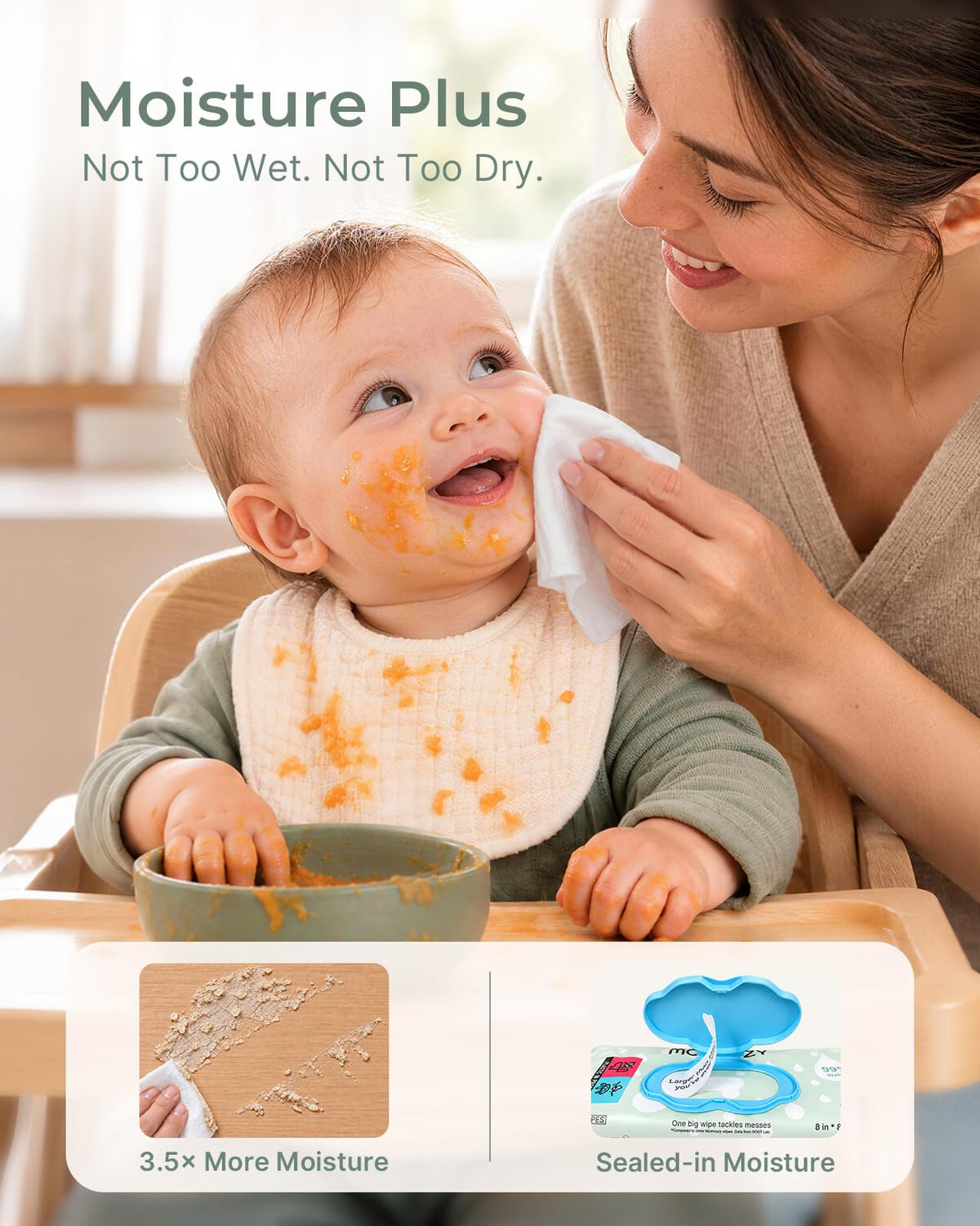 Momcozy Baby Wipes, Unscented & Hypoallergenic, Gentle for Sensitive Skin