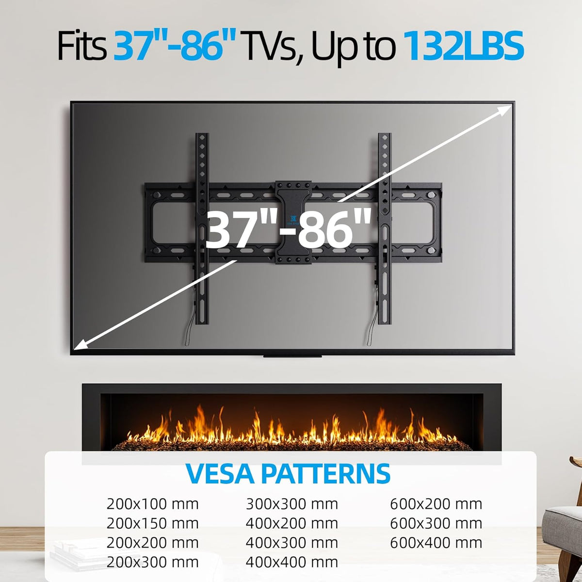 Fixed TV Wall Mount Bracket for 50 55 65 70 75 85 86 Inch TVs
