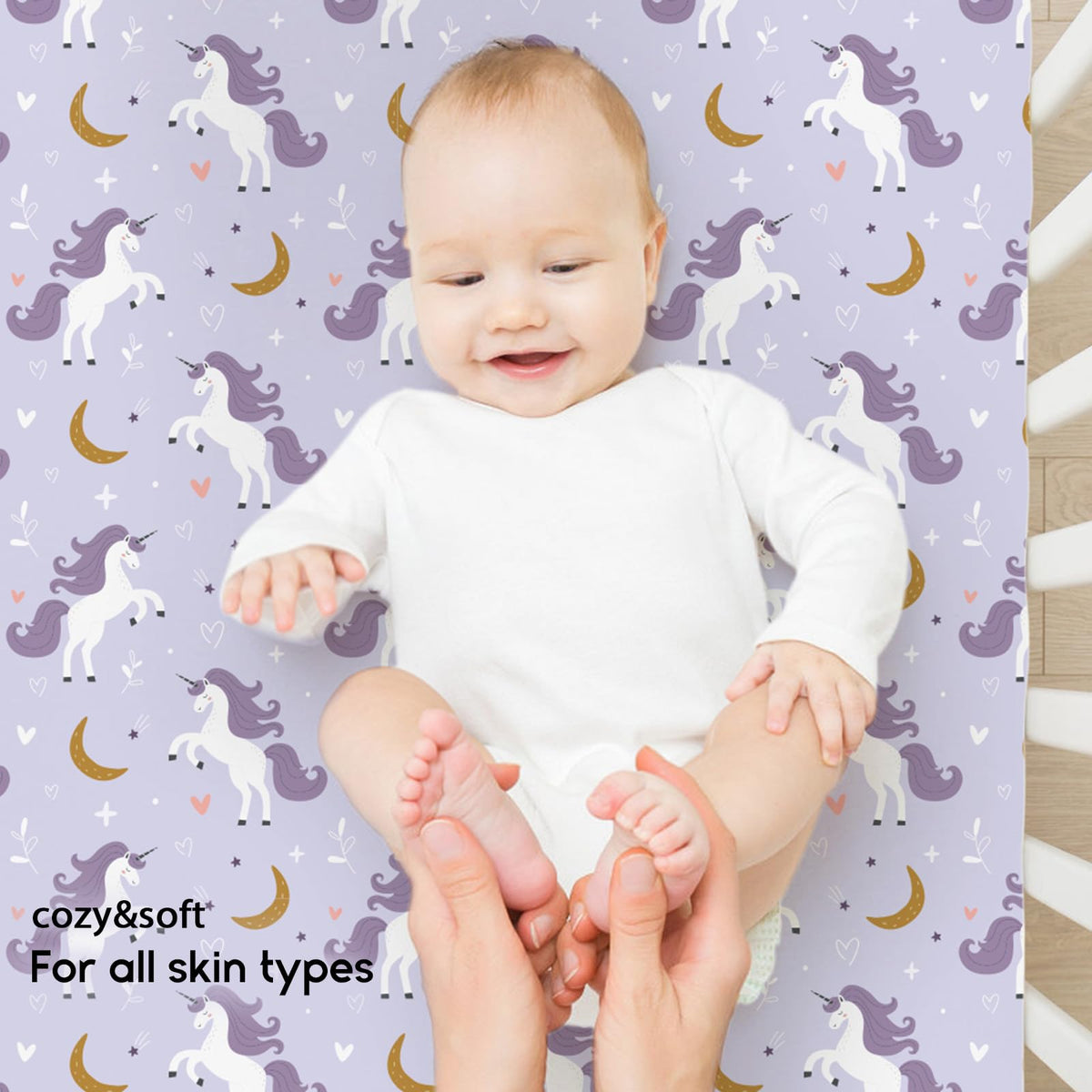 Yoofoss 2-Pack Baby Crib Sheets for Boys Girls 52x28 (Green+Leaf)